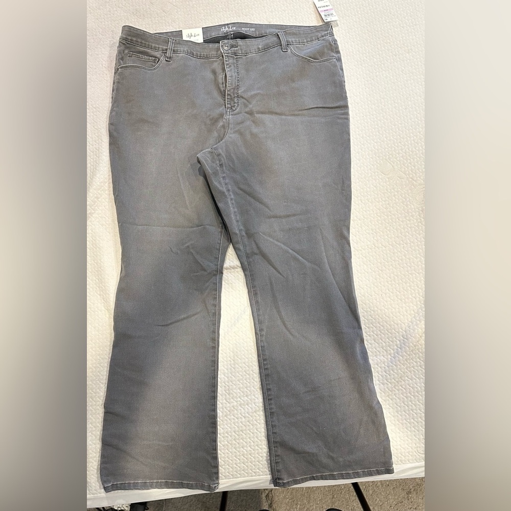 Brand new. Style & Co bootleg jeans. Gray.